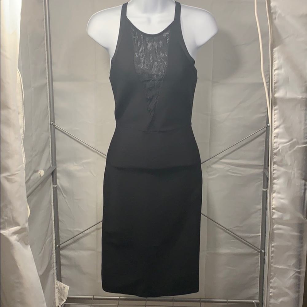 BCBG black midi dress